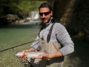 Firs trout on fly, May